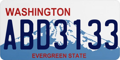 WA license plate ABD3133