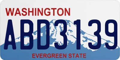 WA license plate ABD3139