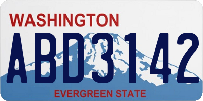 WA license plate ABD3142