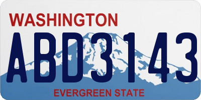 WA license plate ABD3143