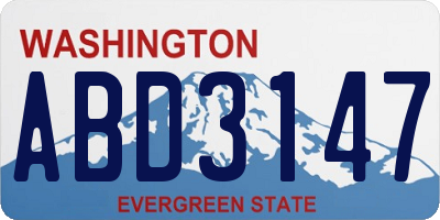 WA license plate ABD3147