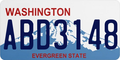 WA license plate ABD3148