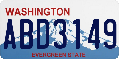 WA license plate ABD3149