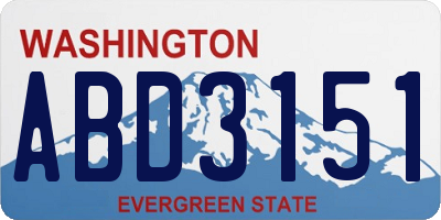 WA license plate ABD3151