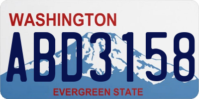 WA license plate ABD3158