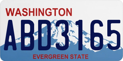 WA license plate ABD3165