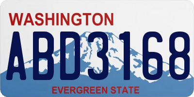 WA license plate ABD3168