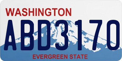 WA license plate ABD3170