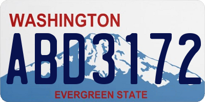 WA license plate ABD3172