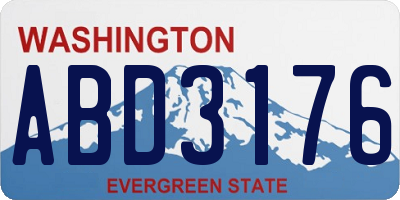 WA license plate ABD3176