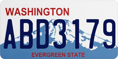 WA license plate ABD3179