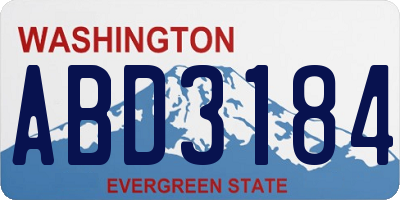 WA license plate ABD3184