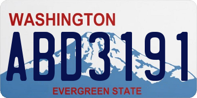 WA license plate ABD3191