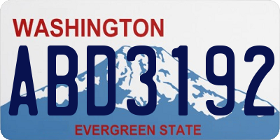 WA license plate ABD3192