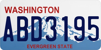 WA license plate ABD3195