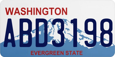 WA license plate ABD3198