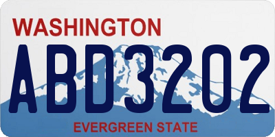 WA license plate ABD3202