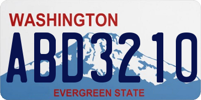 WA license plate ABD3210