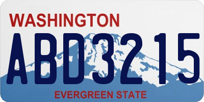 WA license plate ABD3215