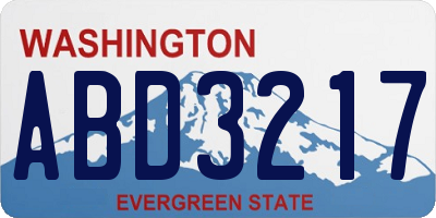 WA license plate ABD3217