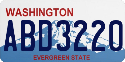 WA license plate ABD3220