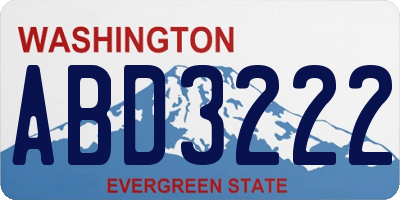 WA license plate ABD3222