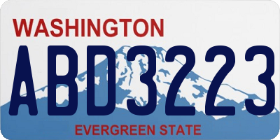 WA license plate ABD3223