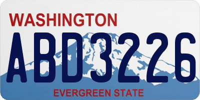 WA license plate ABD3226