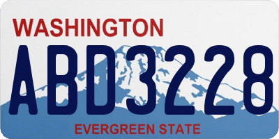 WA license plate ABD3228