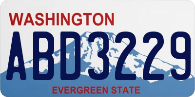 WA license plate ABD3229