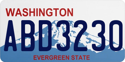 WA license plate ABD3230