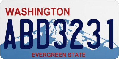 WA license plate ABD3231