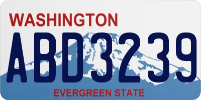 WA license plate ABD3239