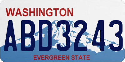 WA license plate ABD3243