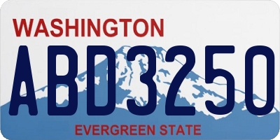 WA license plate ABD3250