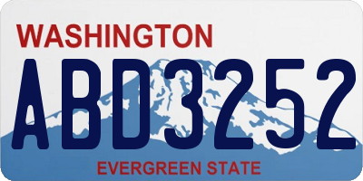 WA license plate ABD3252