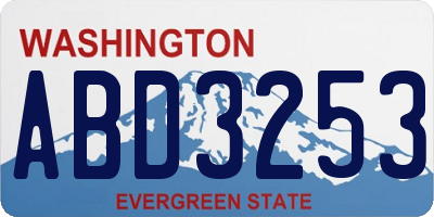 WA license plate ABD3253