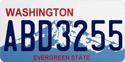 WA license plate ABD3255