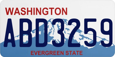 WA license plate ABD3259