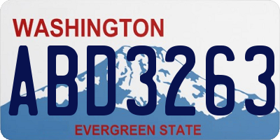 WA license plate ABD3263