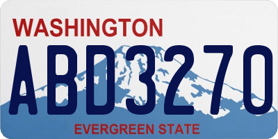WA license plate ABD3270
