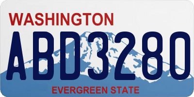 WA license plate ABD3280