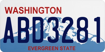 WA license plate ABD3281