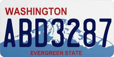 WA license plate ABD3287