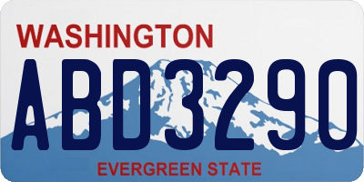 WA license plate ABD3290