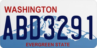 WA license plate ABD3291