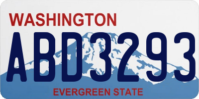 WA license plate ABD3293