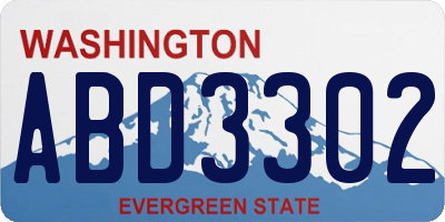 WA license plate ABD3302
