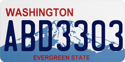 WA license plate ABD3303