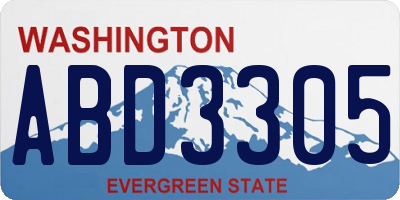 WA license plate ABD3305